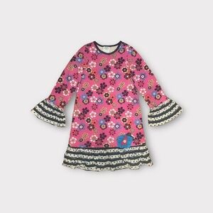 Peaches n Cream Floral Polkadot Mixed Print Dress